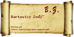 Bartovicz Zoé névjegykártya